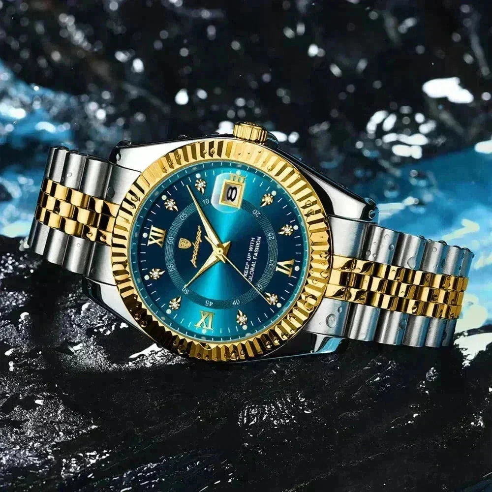 Poedagar Goldenstar 40Mm Watch Waterproof Stainless Steel White - Velmont & Rossi