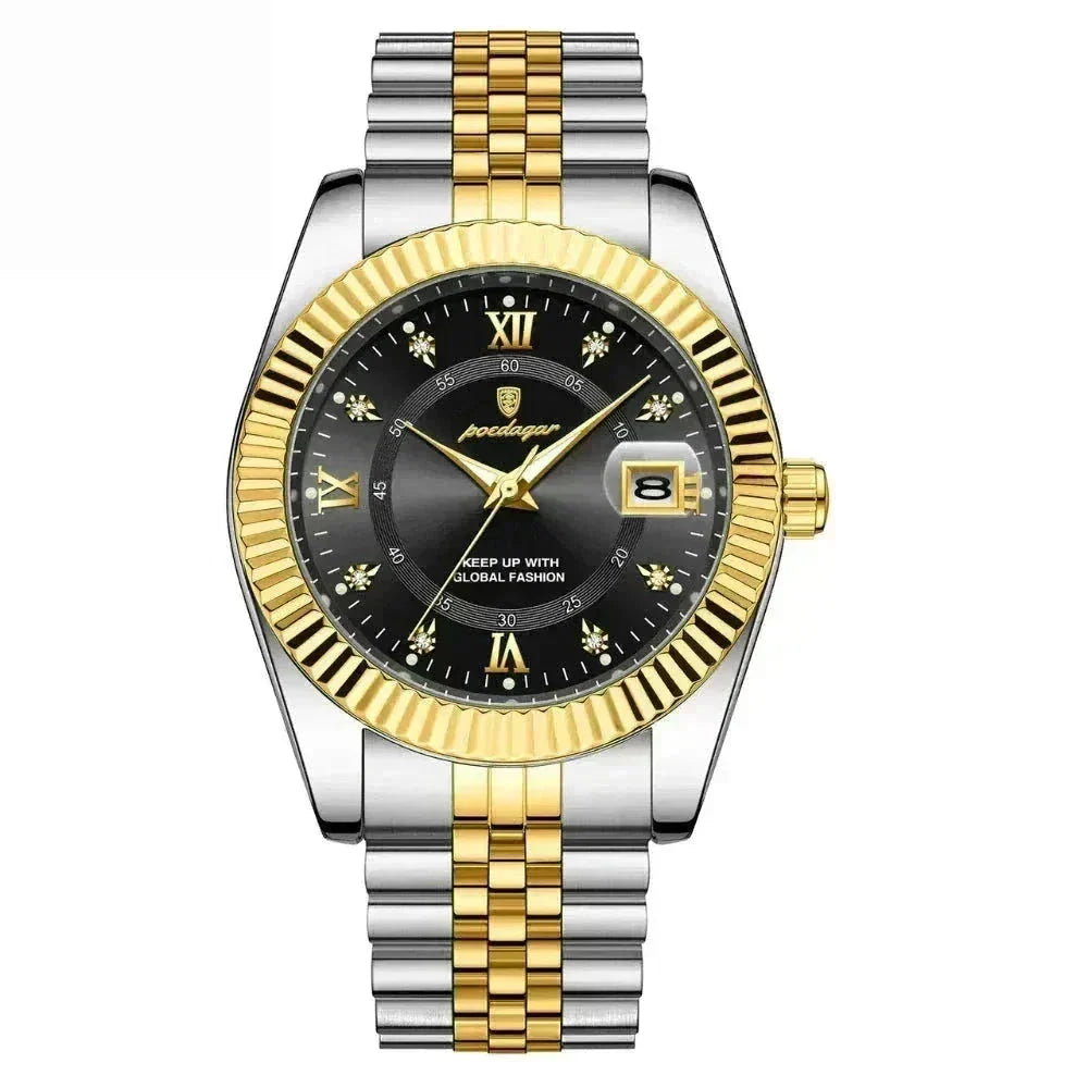 Poedagar Goldenstar – 40Mm Watch | Waterproof | Stainless Steel