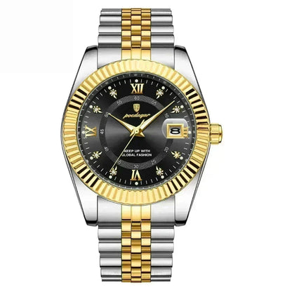 Poedagar Goldenstar – 40Mm Watch | Waterproof | Stainless Steel