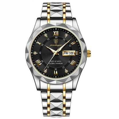 Poedagar Luminous Steel Watch 40 Mm – Waterproof | Transfer Steel