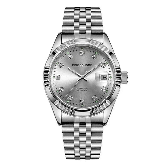 Poedagar Pink Cohome Automatic Silver Black - Velmont & Rossi