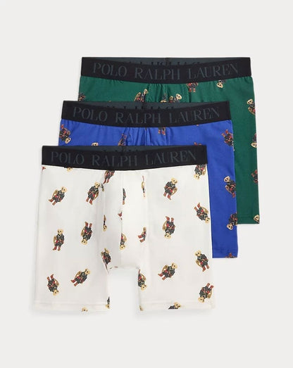 Ralph Lauren 4D-Flex Polo Bear Boxer Brief 3-Pack Nevis/Royal/Green - Velmont & Rossi