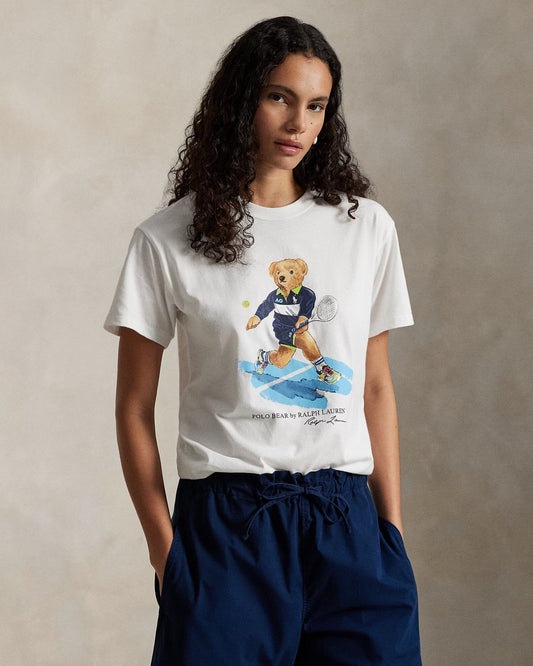 Ralph Lauren Australian Open Polo Bear Jersey Tee White - Velmont & Rossi