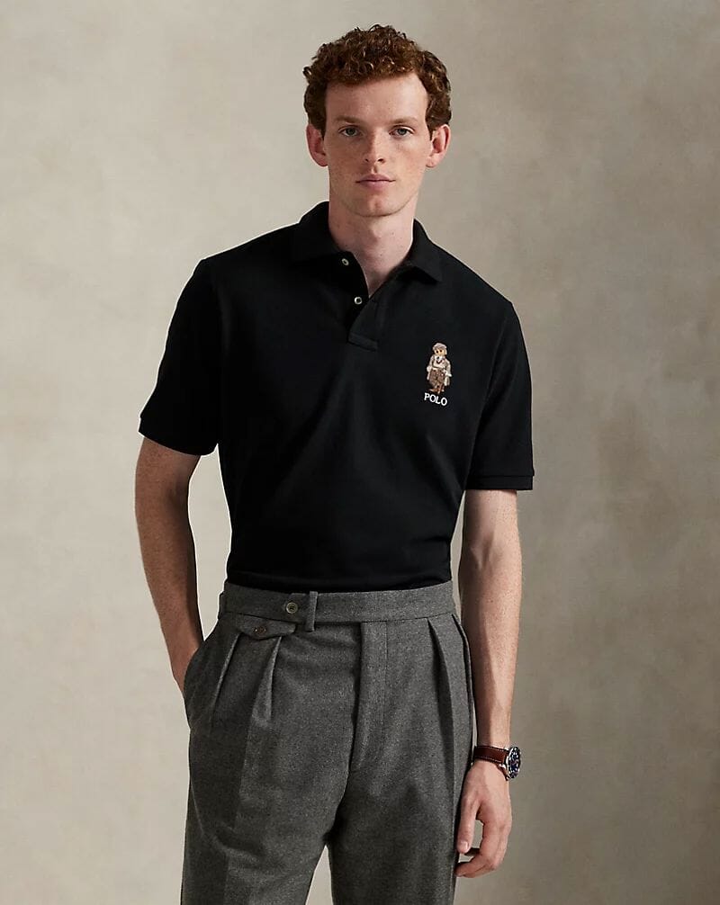 Ralph Lauren Classic Fit Polo Bear Mesh Polo Shirt Polo Black - Velmont & Rossi