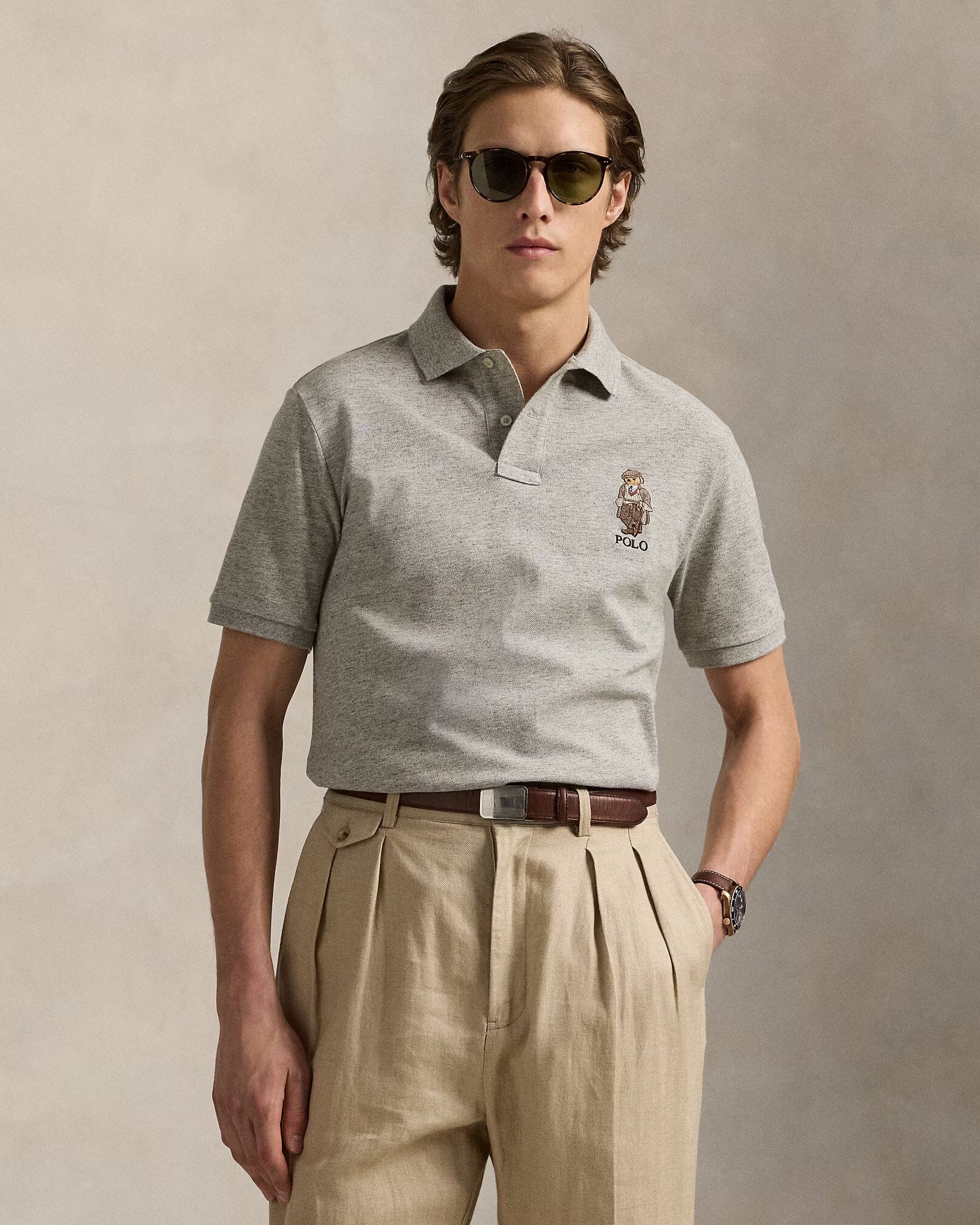 Ralph Lauren Classic Fit Polo Bear Mesh Polo Shirt Loft Heather - Velmont & Rossi