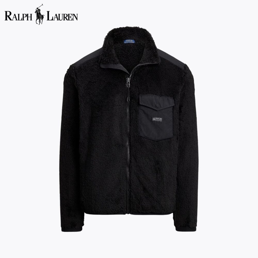 Ralph Lauren Curly Pile Fleece Jacket Black - Velmont & Rossi