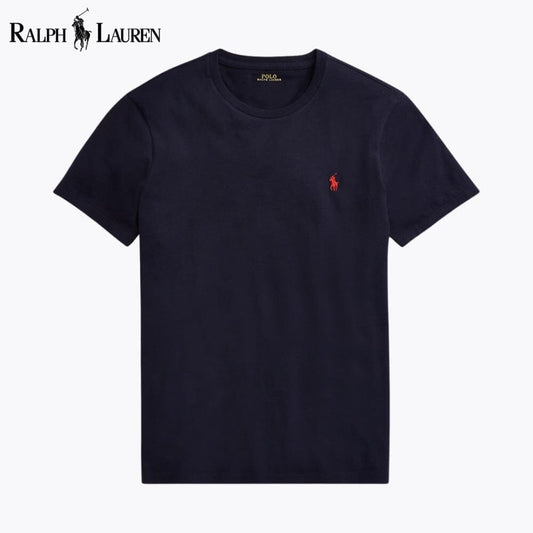 Ralph Lauren Custom Slim Fit Jersey Crewneck T-Shirt Blue Navy - Velmont & Rossi