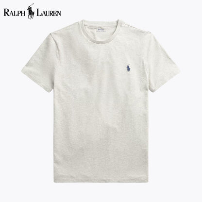 Ralph Lauren Custom Slim Fit Jersey Crewneck T Shirt Blue Navy - Velmont & Rossi