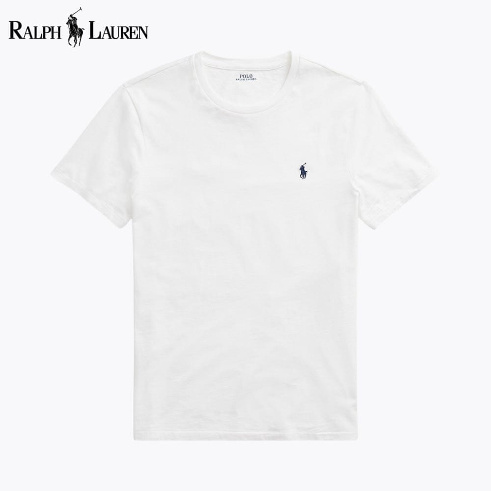 Ralph Lauren Custom Slim Fit Jersey Crewneck T Shirt Blue Navy - Velmont & Rossi