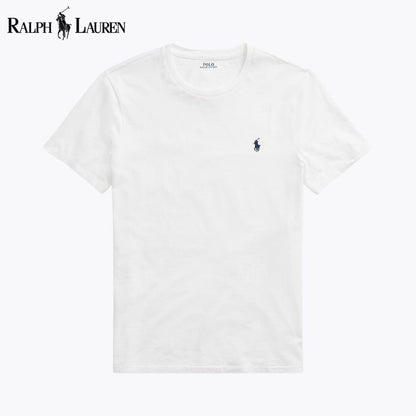 Ralph Lauren Custom Slim Fit Jersey Crewneck T Shirt Blue Navy - Velmont & Rossi