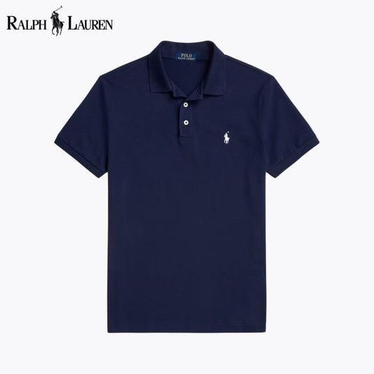 Ralph Lauren Custom Slim Fit Stretch Mesh Polo Shirt Blue Navy - Velmont & Rossi