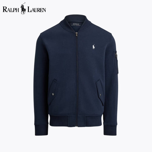 Ralph Lauren Double-Knit Bomber Jacket College Navy - Velmont & Rossi