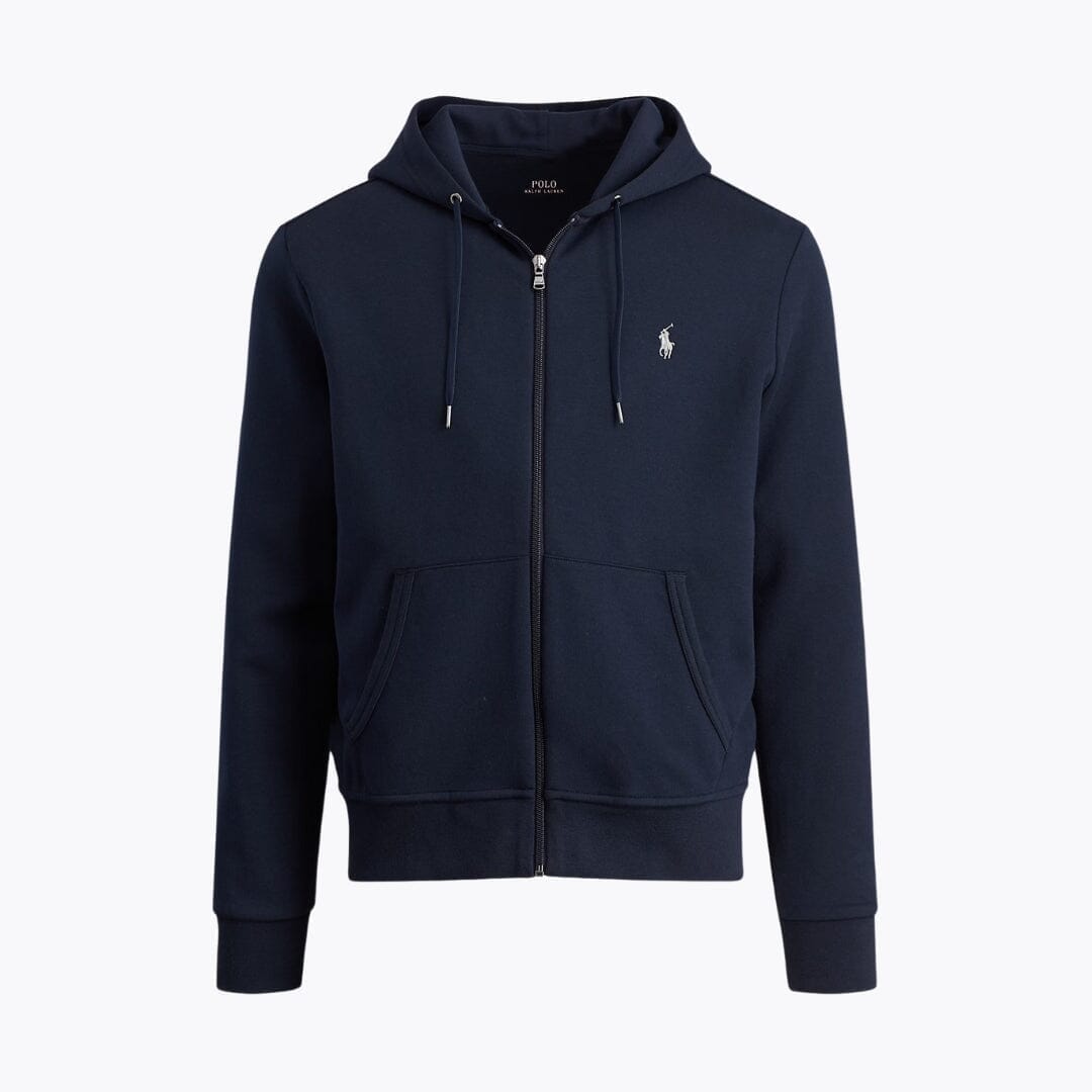 Ralph Lauren Double Knit Full Zip Hoodie Black - Velmont & Rossi