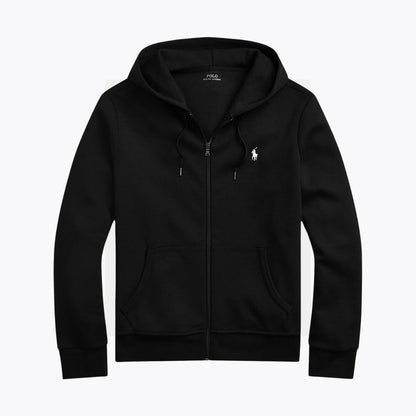 Ralph Lauren Double-Knit Full-Zip Hoodie Black - Velmont & Rossi