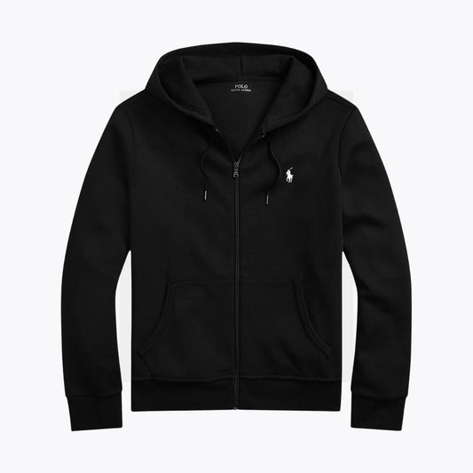 Ralph Lauren Double-Knit Full-Zip Hoodie Black - Velmont & Rossi