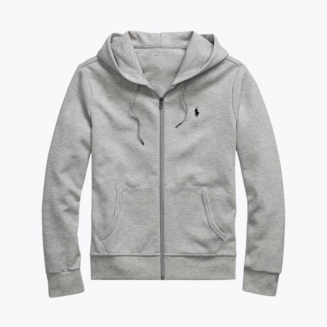 Ralph Lauren Double Knit Full Zip Hoodie Black - Velmont & Rossi