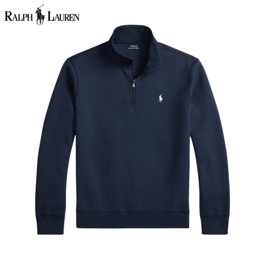 Ralph Lauren Double-Knit Mockneck Pullover Aviator Navy - Velmont & Rossi