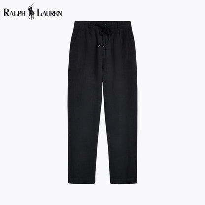 Ralph Lauren Lateef Relaxed Fit Pleated Linen Pant Cream - Velmont & Rossi