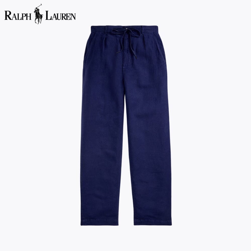 Ralph Lauren Lateef Relaxed Fit Pleated Linen Pant Cream - Velmont & Rossi