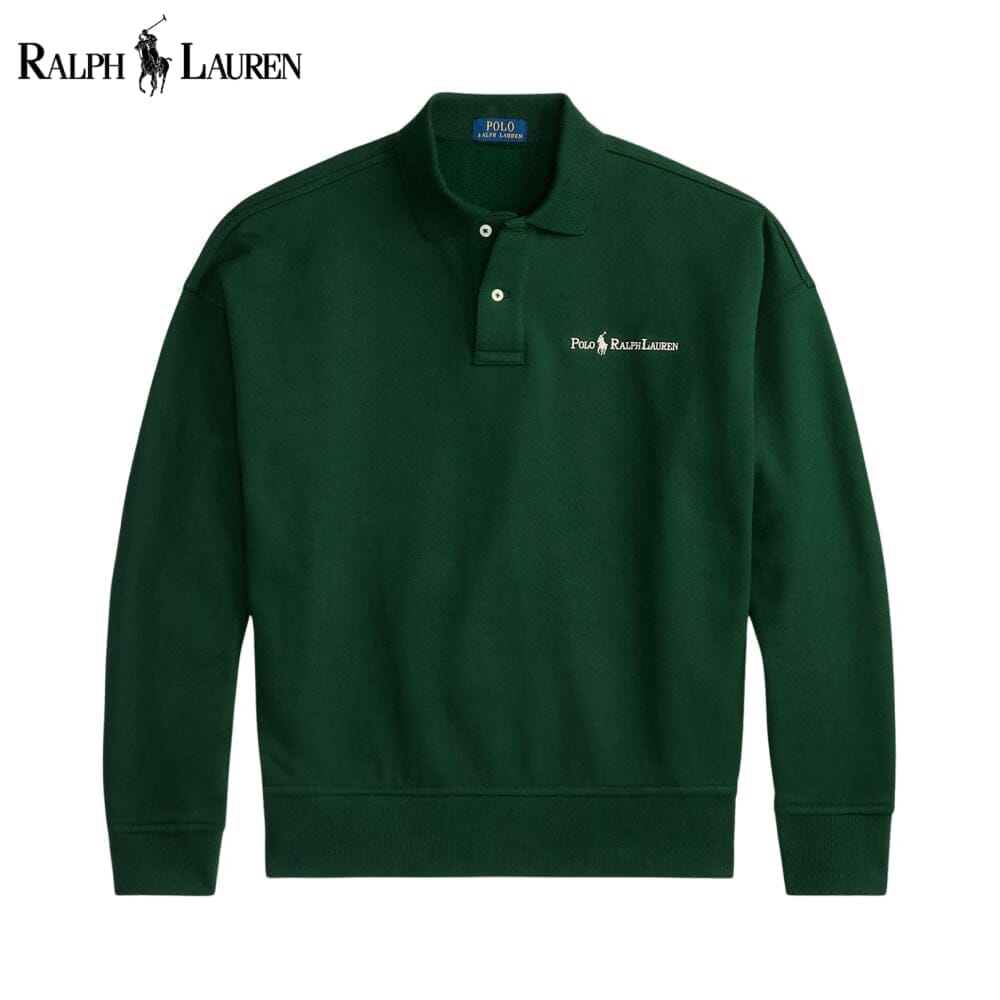 Ralph Lauren Logo Collared Sweatshirt Pine Green - Velmont & Rossi
