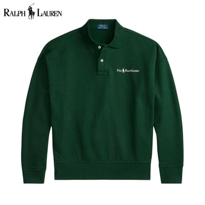 Ralph Lauren Logo Collared Sweatshirt Pine Green - Velmont & Rossi