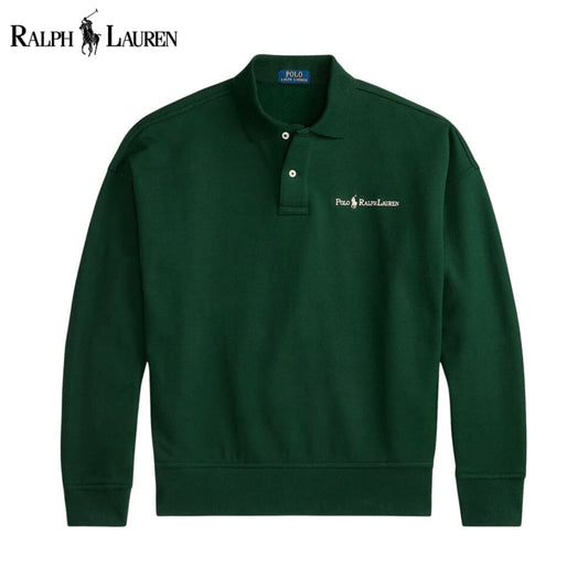 Ralph Lauren Logo Collared Sweatshirt Pine Green - Velmont & Rossi