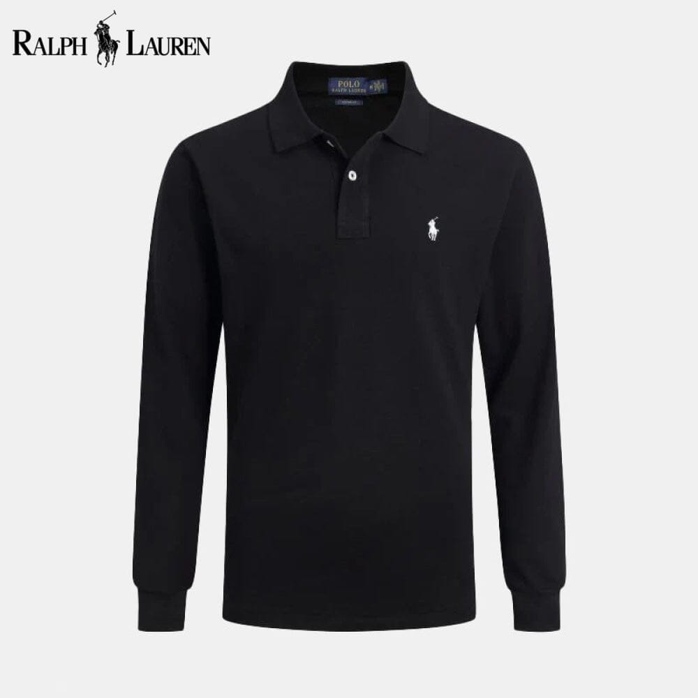 Ralph Lauren Long Slim Fit Dress Shirt Black - Velmont & Rossi