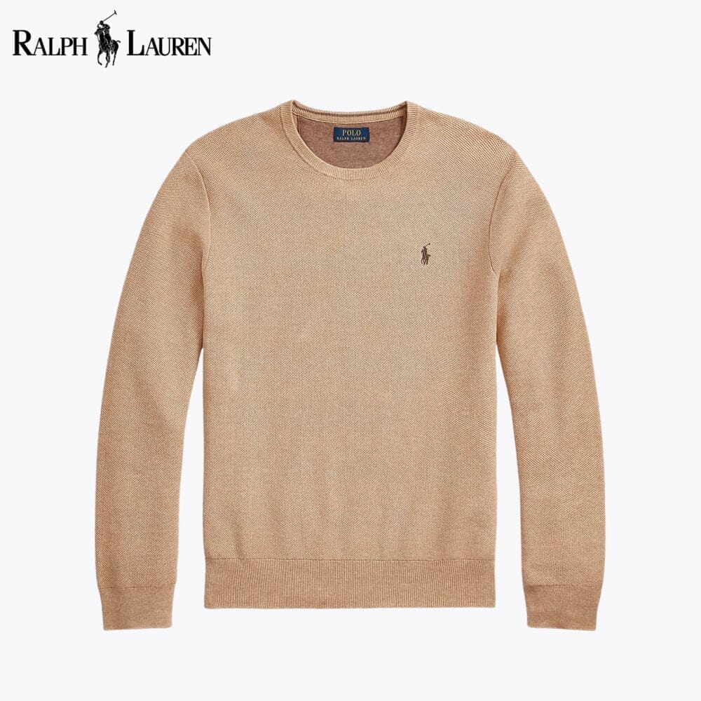 Ralph Lauren Mesh Knit Cotton Crewneck Sweater Navy Blue - Velmont & Rossi