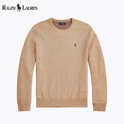 Ralph Lauren Mesh Knit Cotton Crewneck Sweater Navy Blue - Velmont & Rossi
