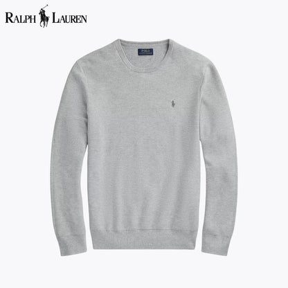 Ralph Lauren Mesh Knit Cotton Crewneck Sweater Navy Blue - Velmont & Rossi