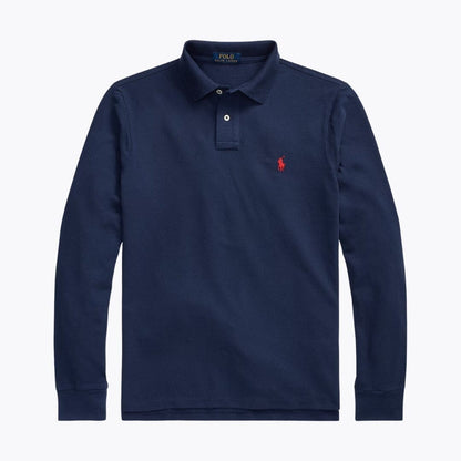 Ralph Lauren Mesh Long Sleeve Polo Shirt Nutmeg Brown Heather - Velmont & Rossi