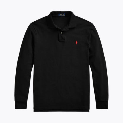 Ralph Lauren Mesh Long-Sleeve Polo Shirt Polo Black - Velmont & Rossi