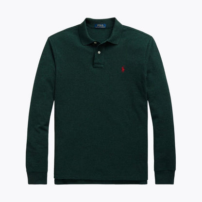 Ralph Lauren Mesh Long Sleeve Polo Shirt White - Velmont & Rossi