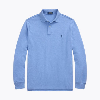 Ralph Lauren Mesh Long Sleeve Polo Shirt Nutmeg Brown Heather - Velmont & Rossi