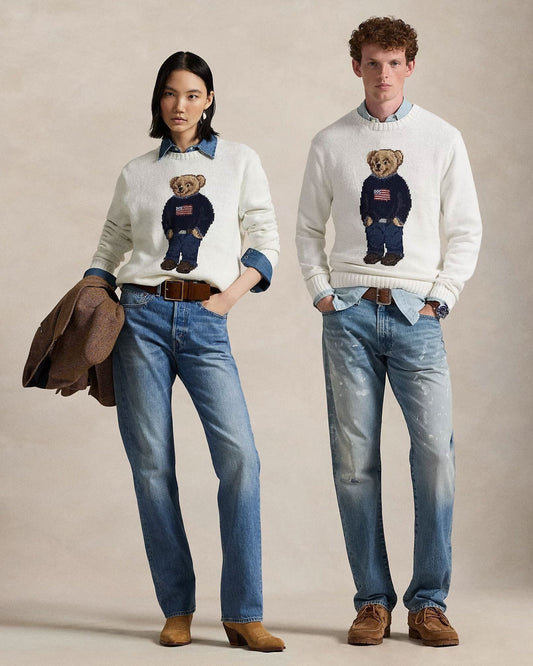 Ralph Lauren Polo Bear Cotton-Linen Sweater Navy - Velmont & Rossi