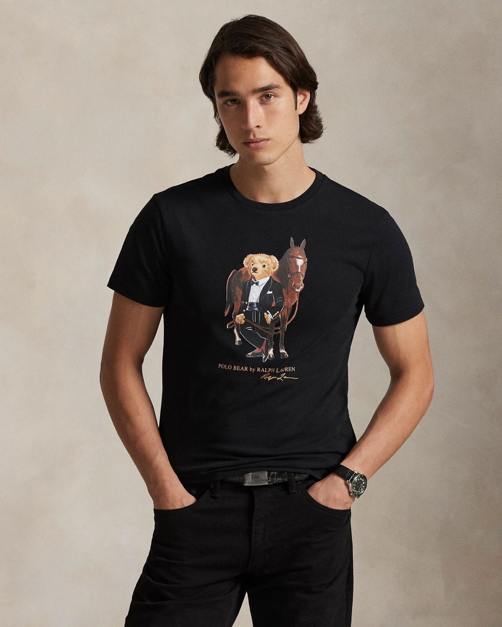 Ralph Lauren Polo Bear Cotton T Shirt Black - Velmont & Rossi