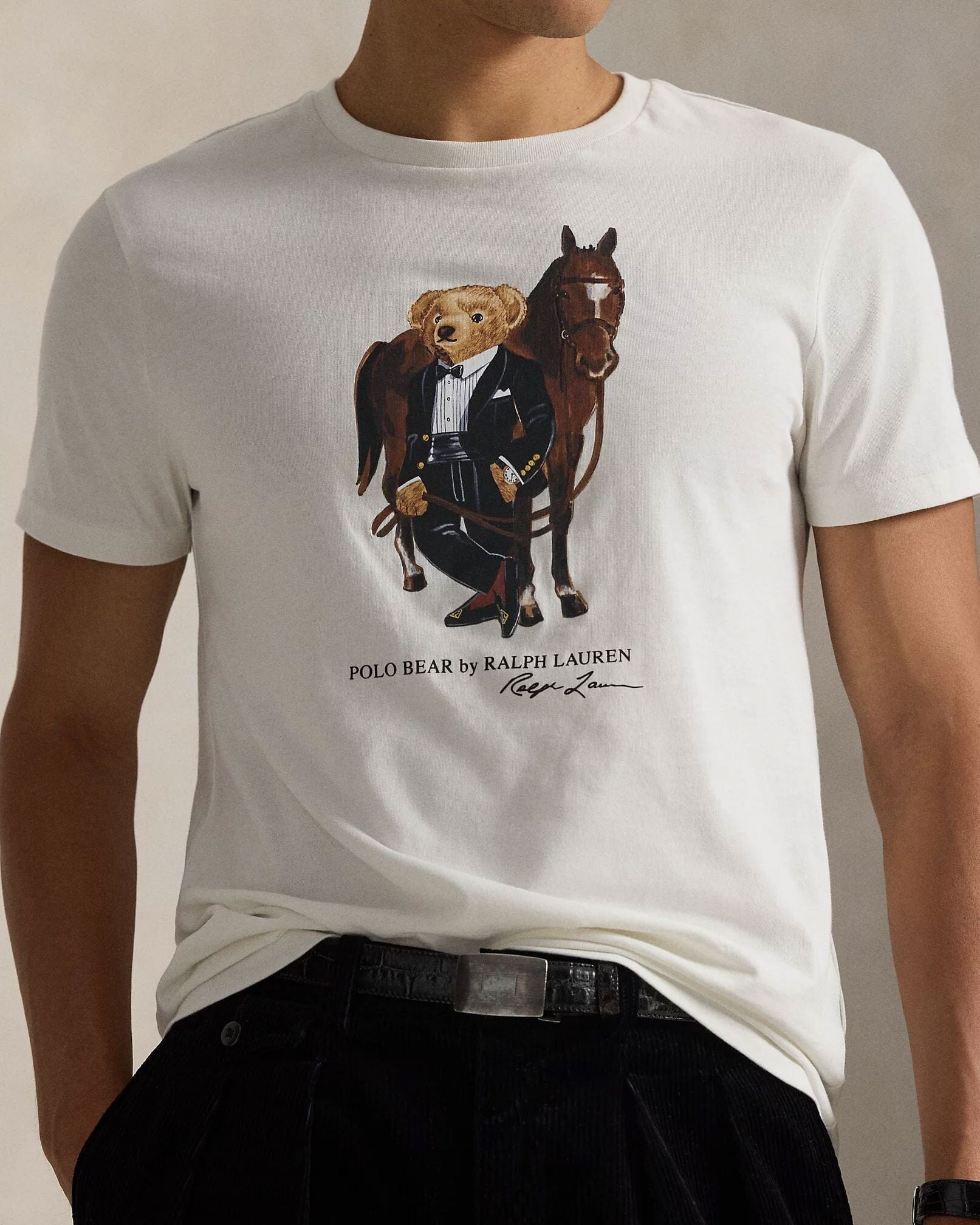 Ralph Lauren Polo Bear Cotton T Shirt Deckwash White - Velmont & Rossi