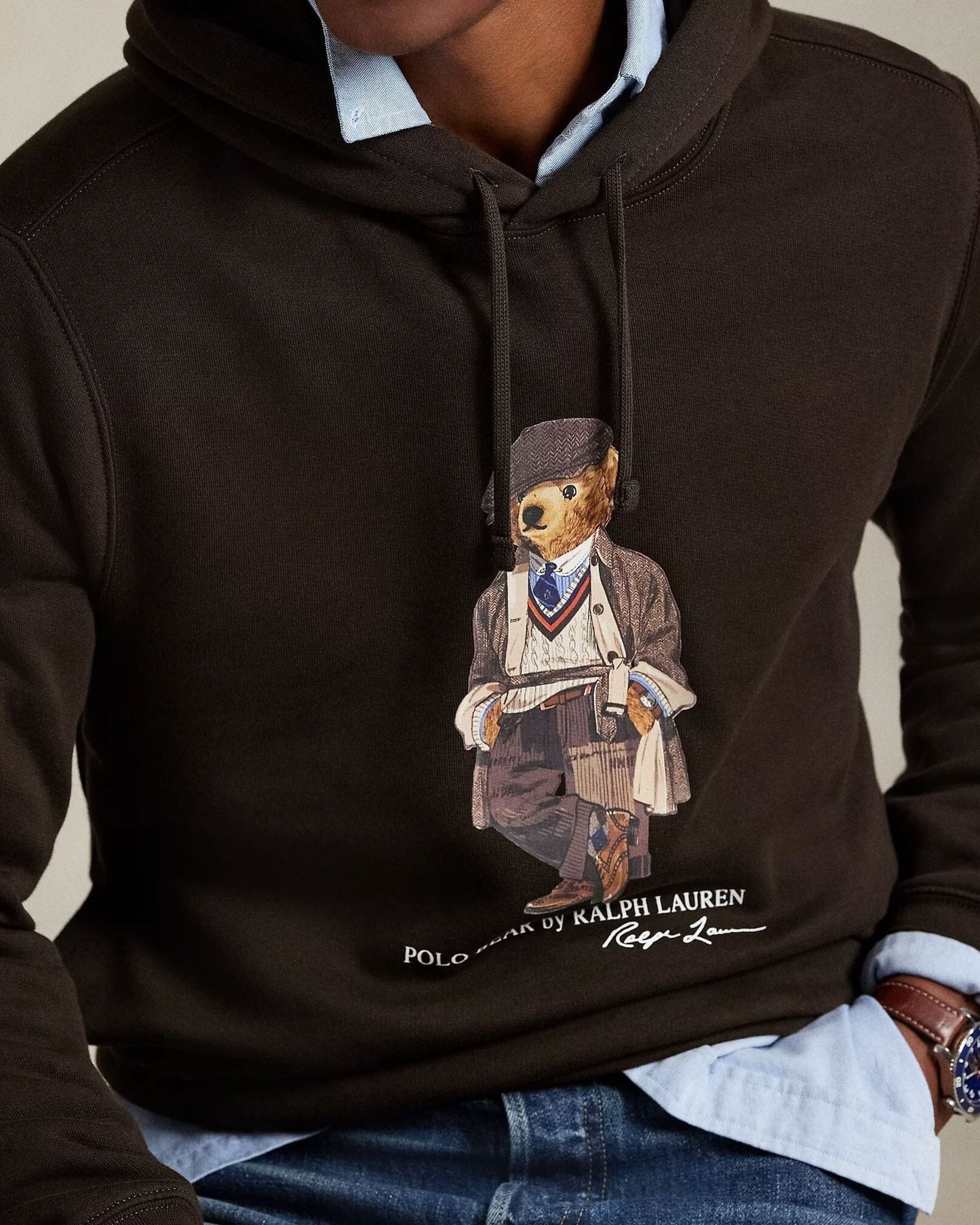 Ralph Lauren Polo Bear Fleece Hoodie 2 Antique brown - Velmont & Rossi
