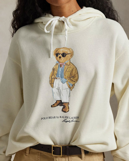 Ralph Lauren Polo Bear Fleece Hoodie 0 Parchment Cream - Velmont & Rossi