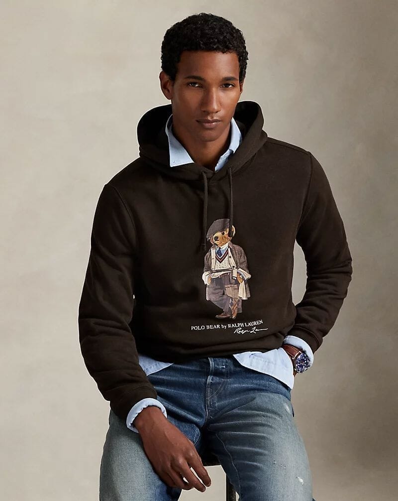 Ralph Lauren Polo Bear Fleece Hoodie Antique brown - Velmont & Rossi