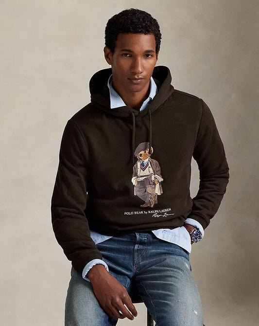 Ralph Lauren Polo Bear Fleece Hoodie Antique brown - Velmont & Rossi