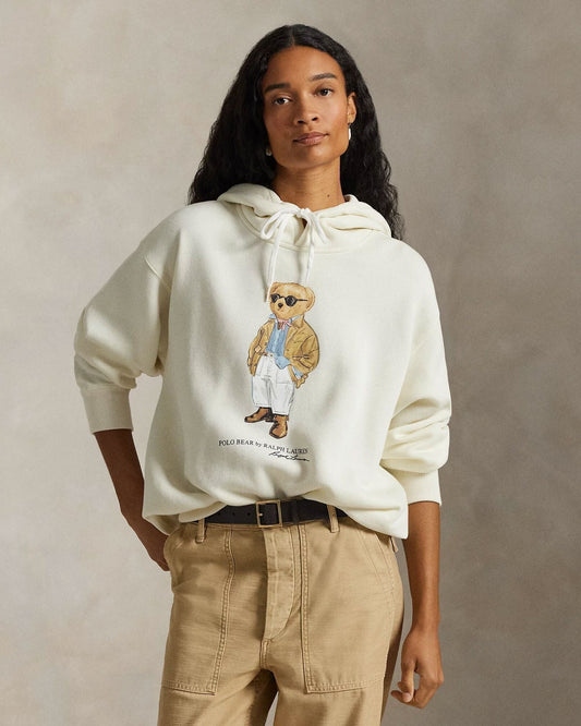 Ralph Lauren Polo Bear Fleece Hoodie Parchment Cream - Velmont & Rossi
