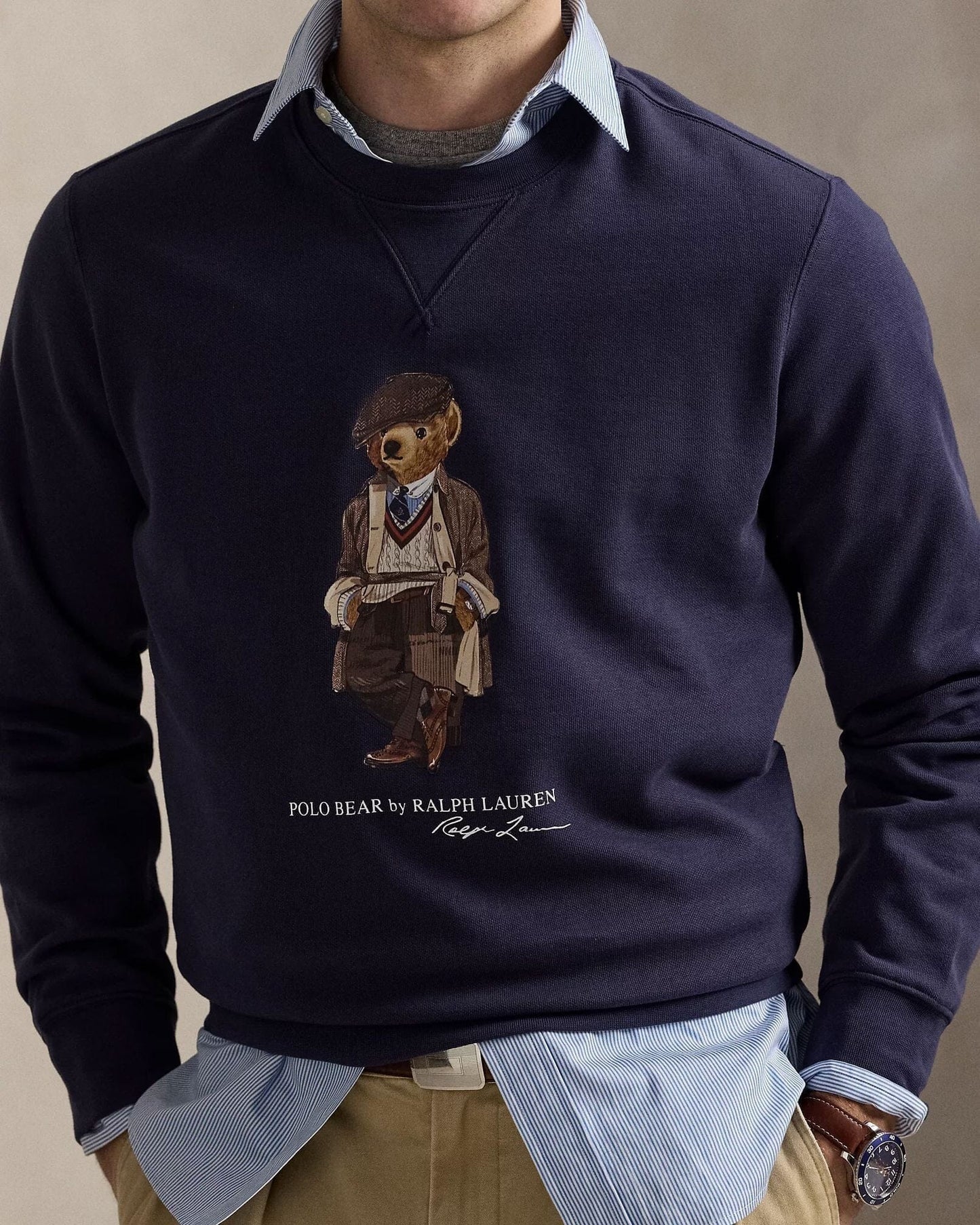 Ralph Lauren Polo Bear Fleece Sweatshirt Faded blue - Velmont & Rossi