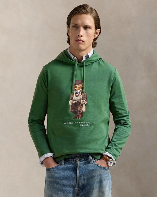 Ralph Lauren Polo Bear Jersey Hooded T-Shirt Washed forest - Velmont & Rossi