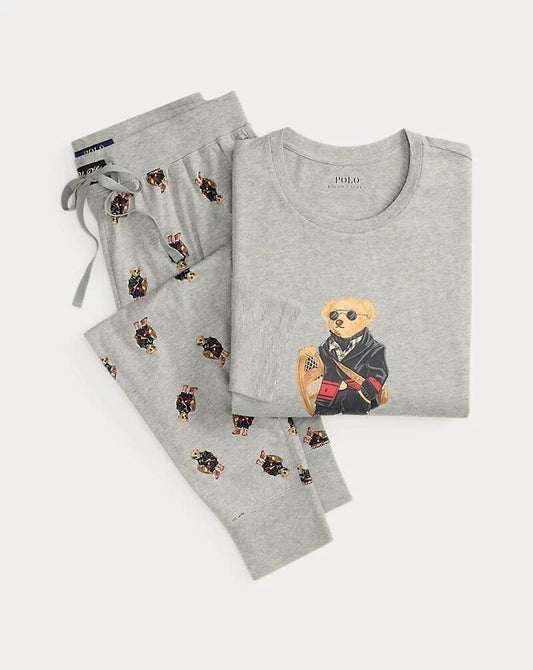 Ralph Lauren Polo Bear Jersey Sleep Set Andover Heather - Velmont & Rossi
