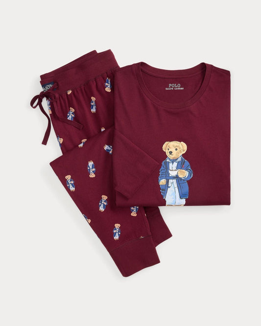 Ralph Lauren Polo Bear Jersey Sleep Set Classic Wine - Velmont & Rossi