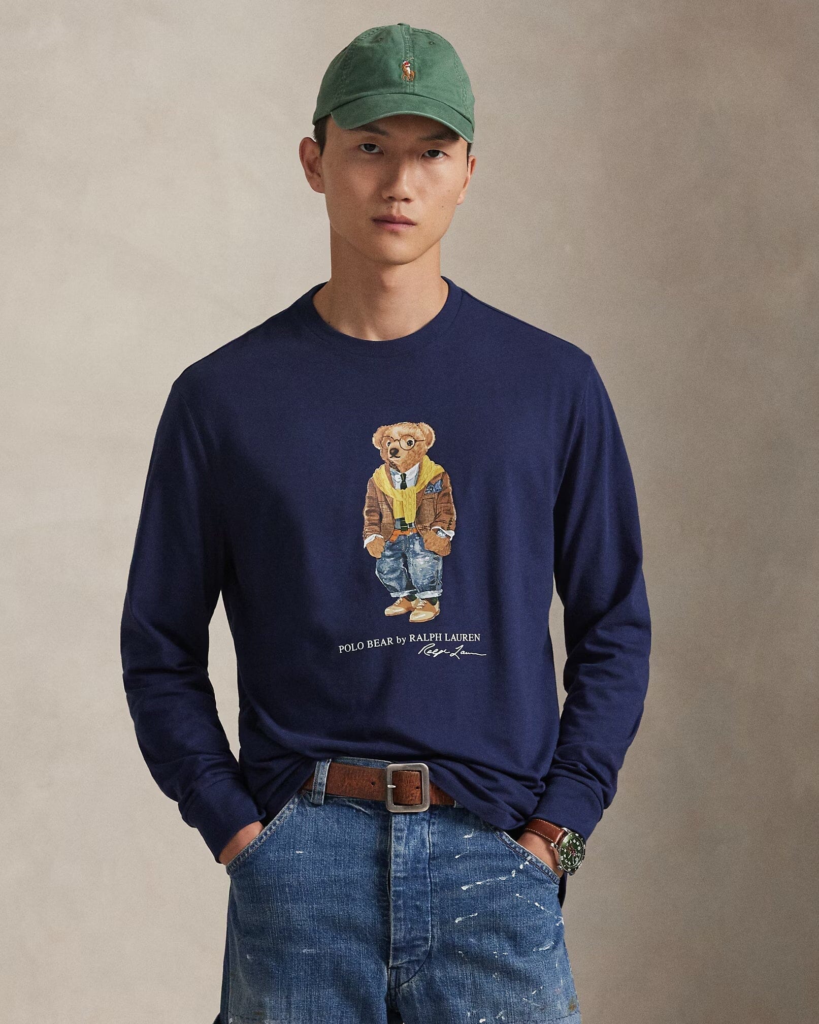 Ralph Lauren Polo Bear Jersey T-Shirt In A Classic Fit Newport Navy/Hudson Valley - Velmont & Rossi