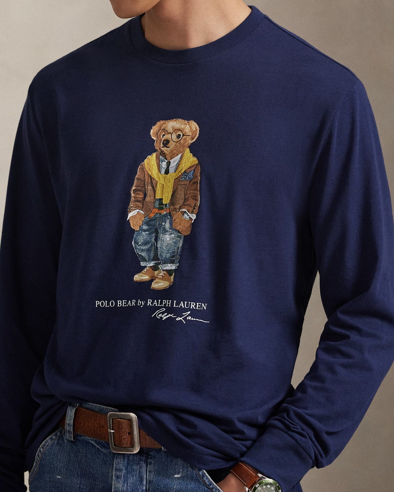 Ralph Lauren Polo Bear Jersey T Shirt In A Classic Fit 1 Newport Navy/Hudson Valley - Velmont & Rossi