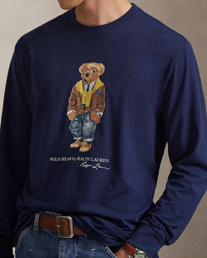 Ralph Lauren Polo Bear Jersey T Shirt In A Classic Fit 1 Newport Navy/Hudson Valley - Velmont & Rossi