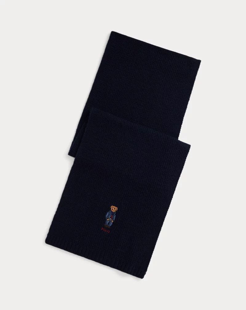 Ralph Lauren Polo Bear Knit Scarf Hunter Navy - Velmont & Rossi